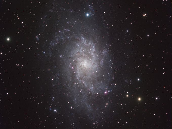 M33 galaxie du Moulinet 9h 30 de poses de 10 minutes en RVB lien vers la full: https://www.astrobin.com/full/x8h1py/0/?nc=joc&real=&mod=